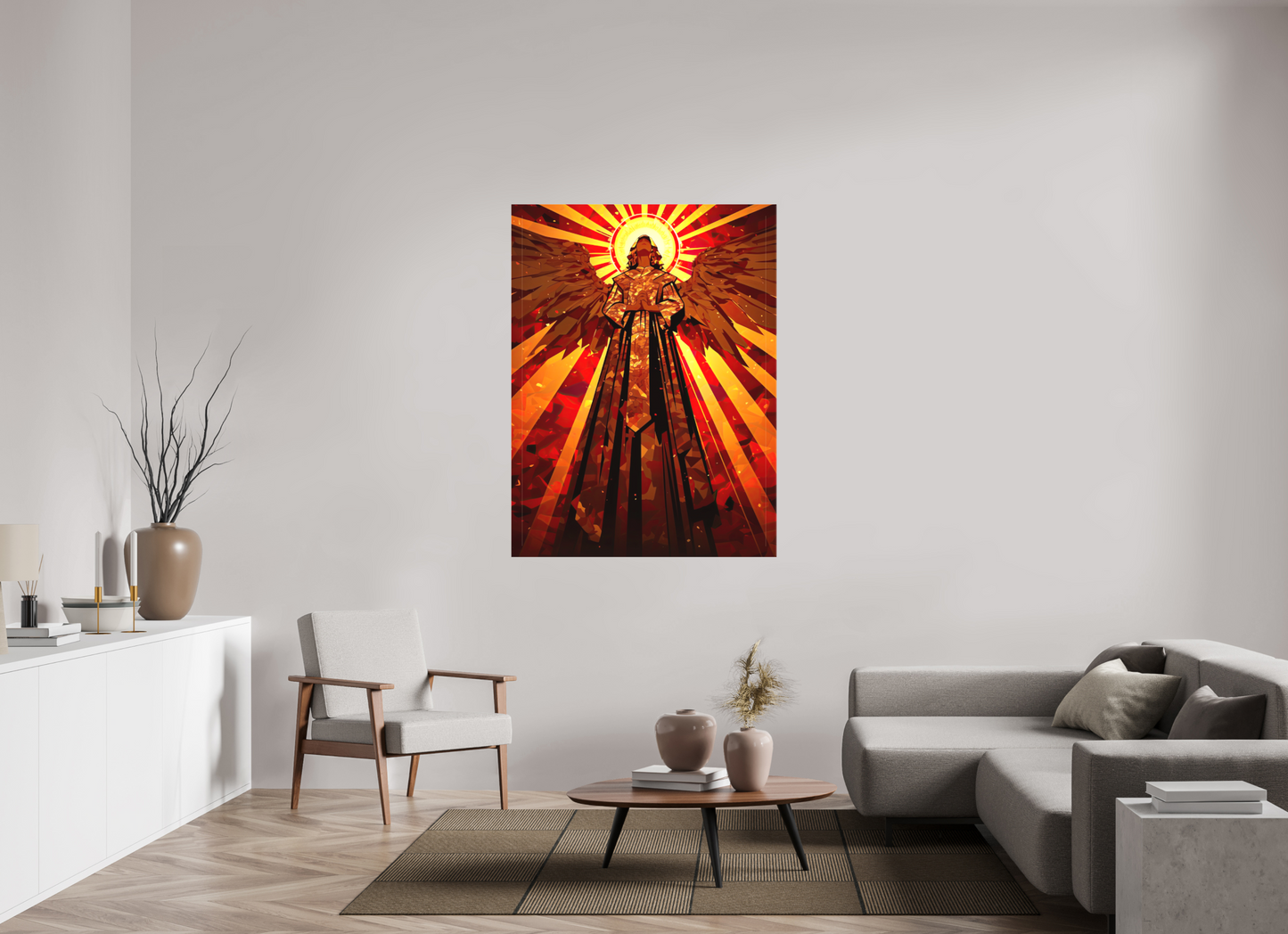 42 x 56″, Textile on Canvas Angel
