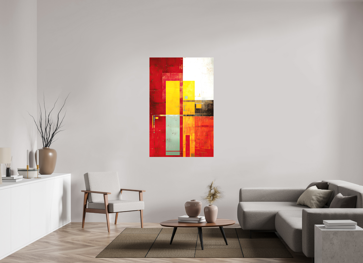 36 x 56.1″, Textile on Canvas Modern Rectangle