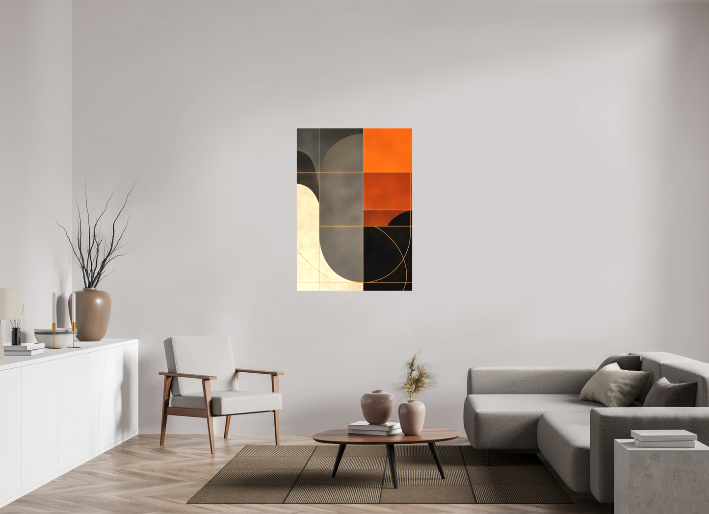 ISO A0 (84,1 x 118,9 cm), Textile on Canvas Abstract Squares