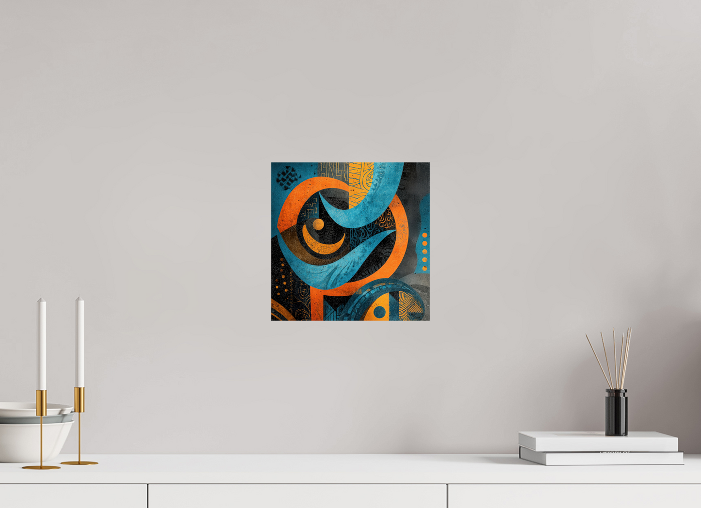 10 x 10″, Fine Art Print On Aluminum Dibond Abstract Tribal 2