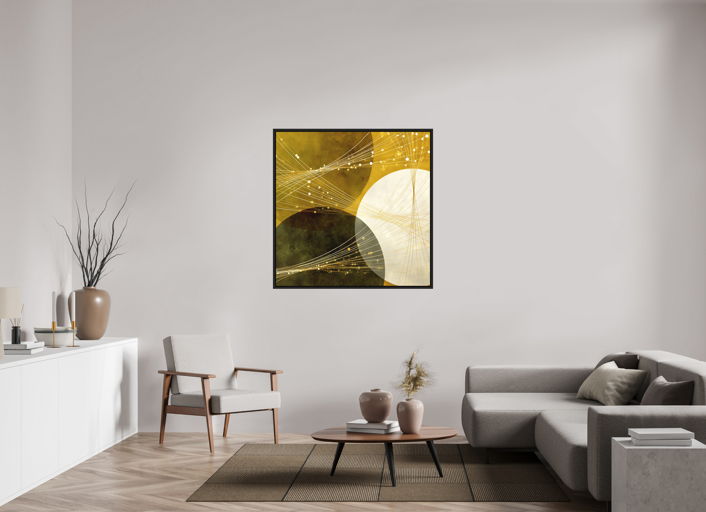 45 x 45″, Photo Print on Aluminum Backing with boarder Lime Circles