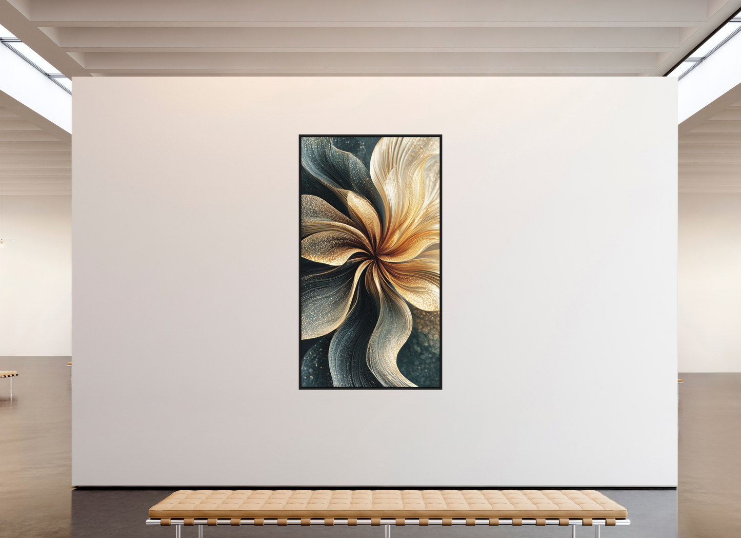47 x 84.8″, Photo Print on Aluminum Backing with boarder Abstract Flower Swirl