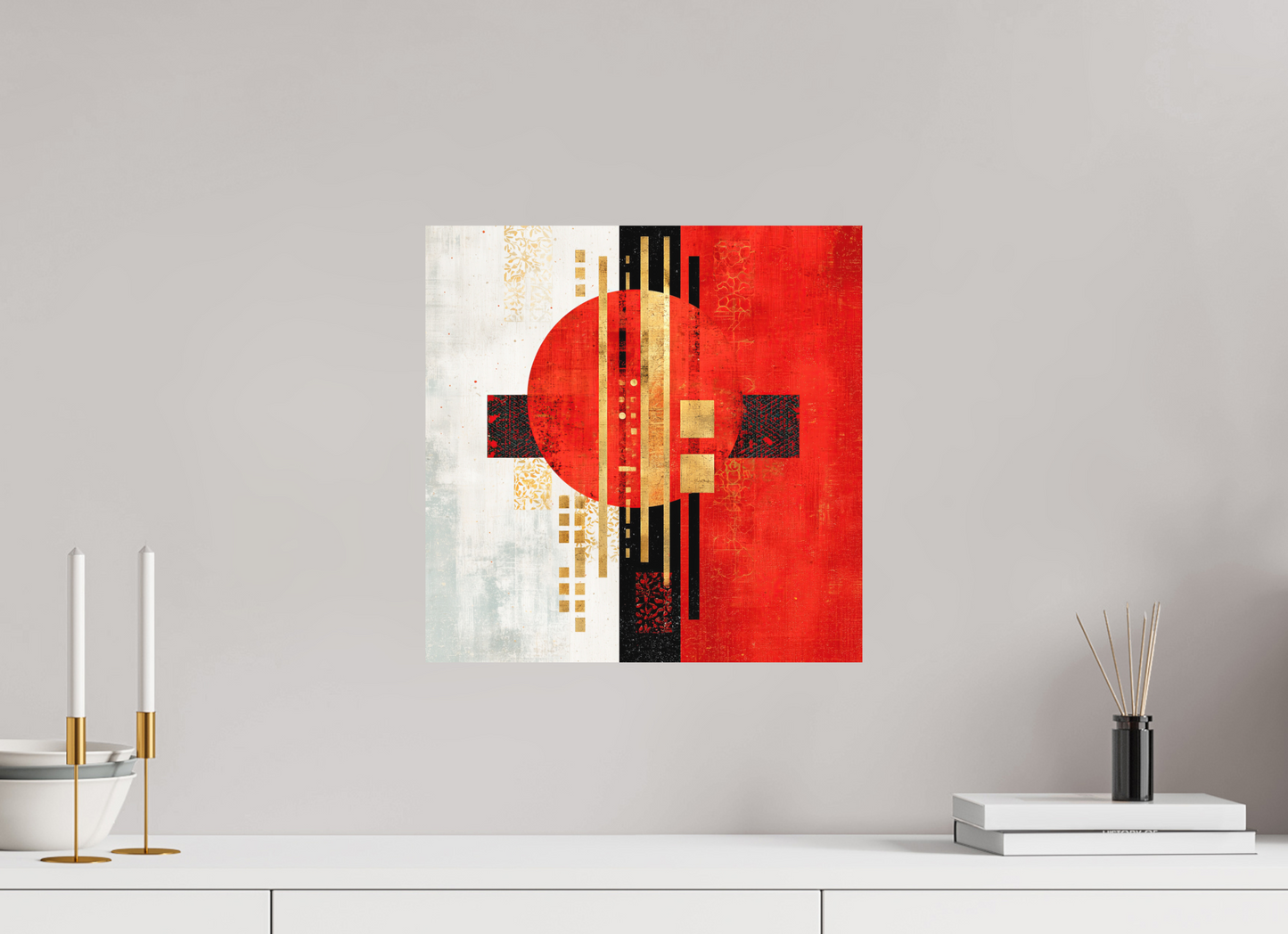 15 x 15″, Photo Print on Aluminum Backing Abstract Rising Sun