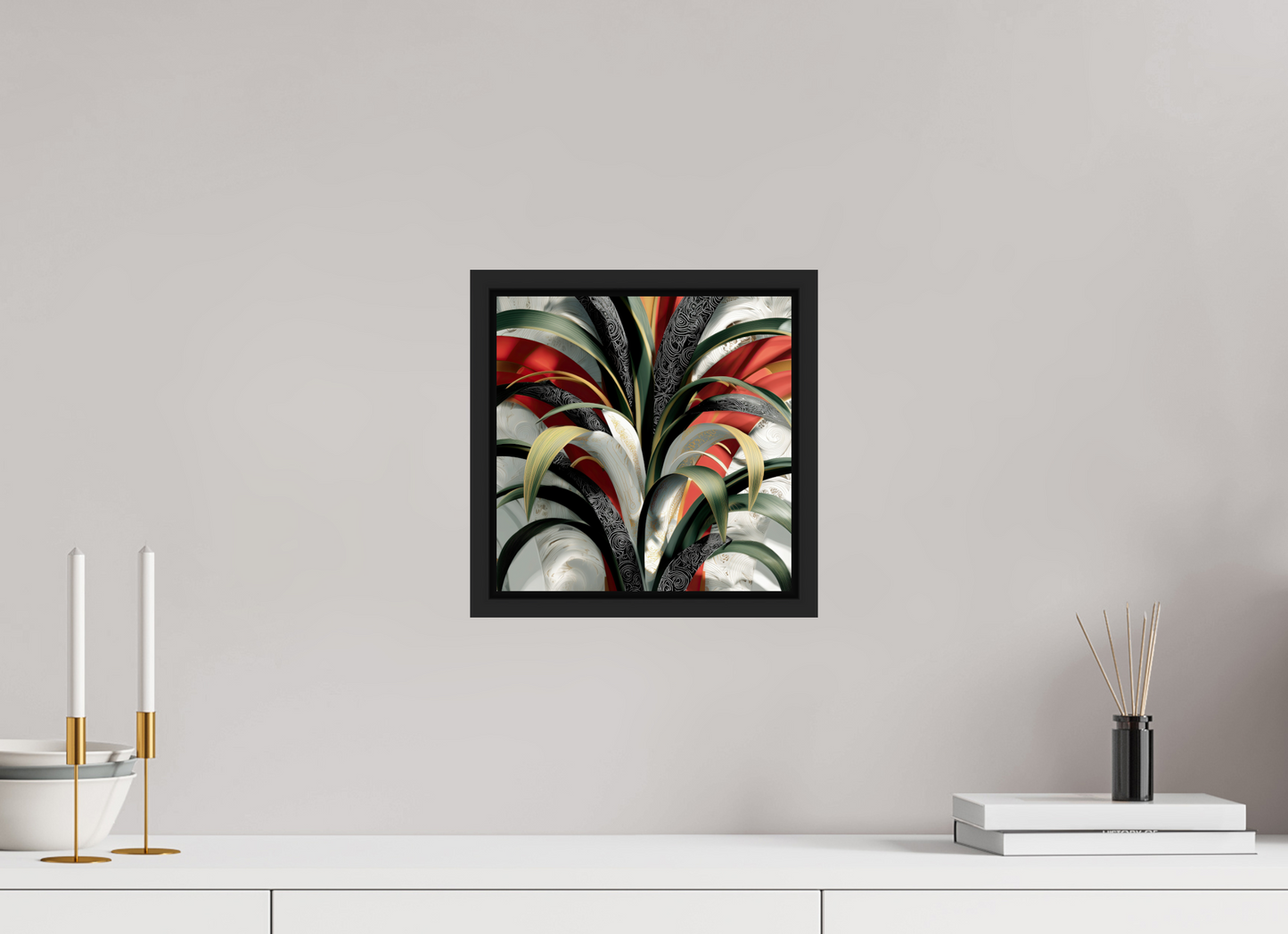 10 x 10″, Fine Art Print on Aluminum Dibond with Boarder House Plant