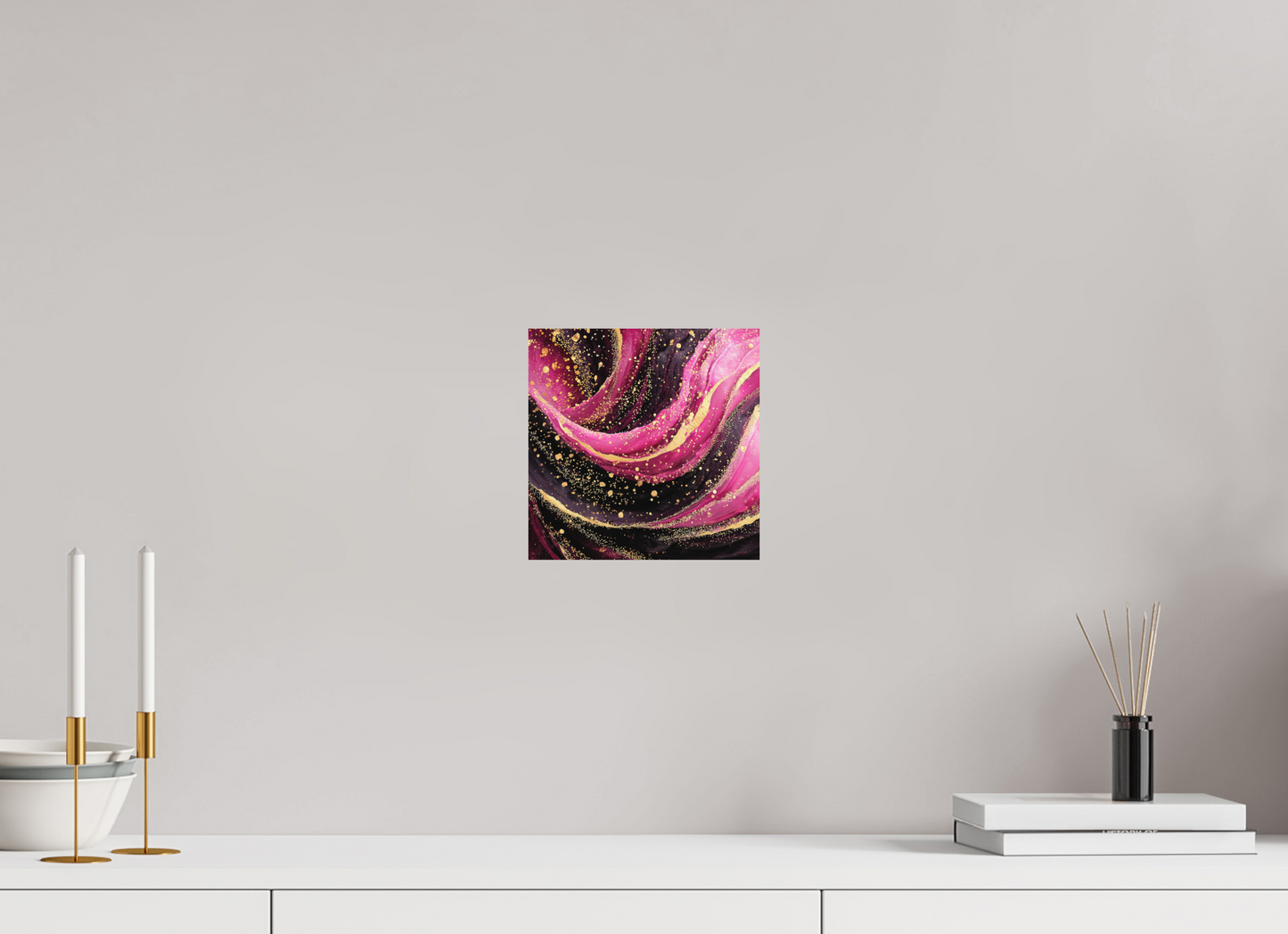8 x 8″, Photo Print on Aluminum Backing Pink & Gold