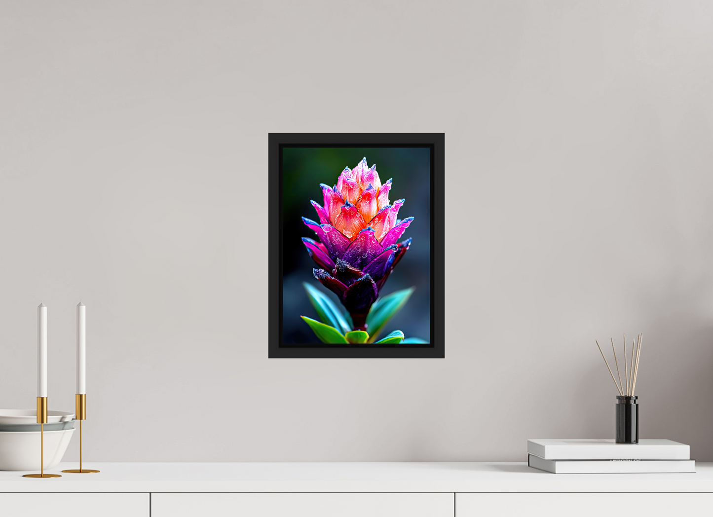 9 x 12″, Fine Art Print on Aluminum Dibond with Boarder Tropical Pinecone Flower