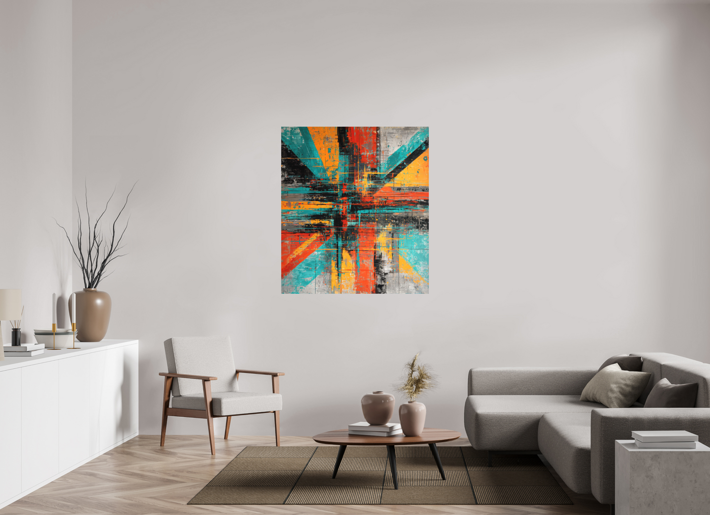 43 x 48.7″, Photo Print on Aluminum Backing Abstract Paint Lines
