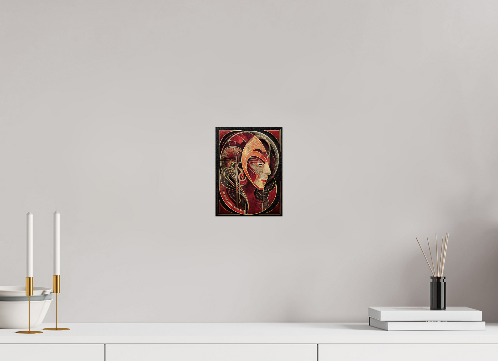 6 x 8″, Fine Art Print On Aluminum Dibond Art Deco Face