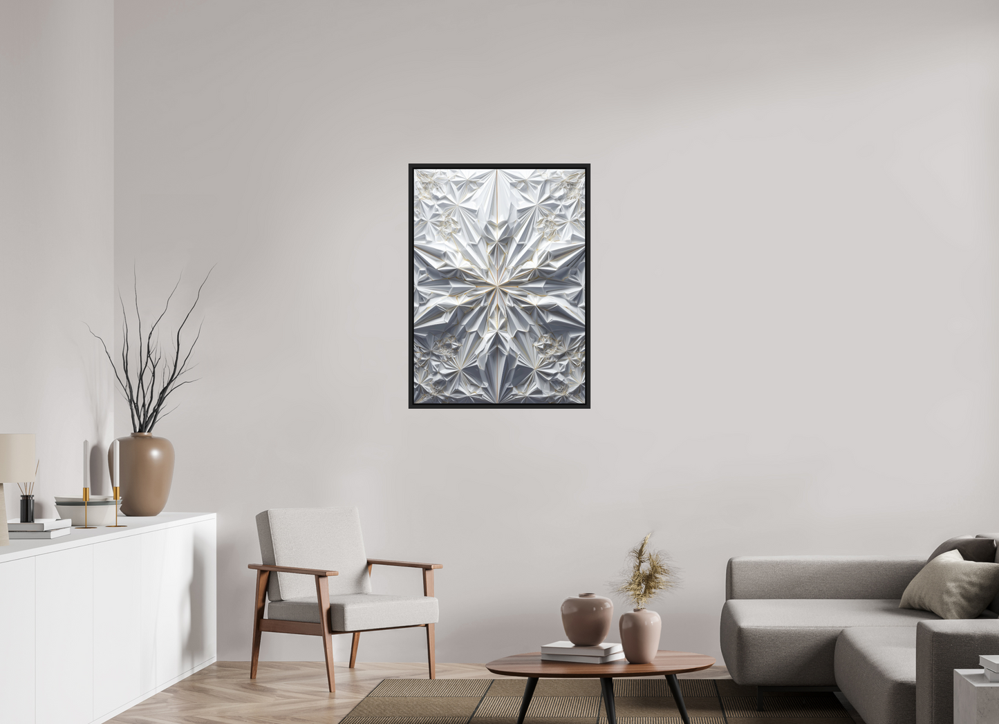 28 x 38.3″, Fine Art Print on Aluminum Dibond with Boarder Snowflake