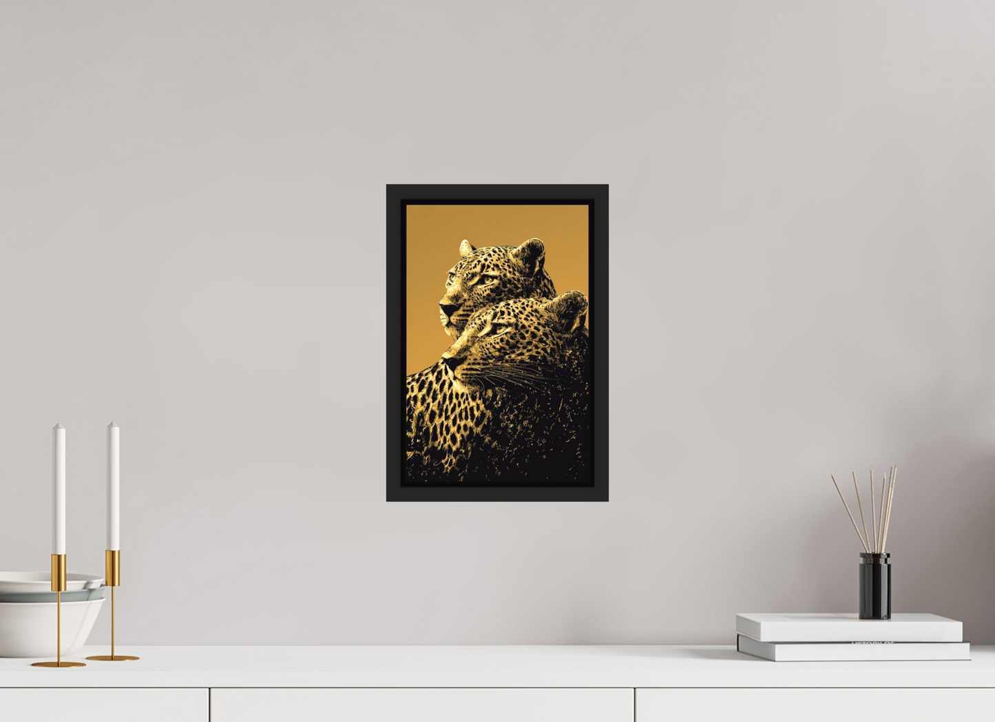 8 x 12.1″, Photo Print on Aluminum Backing with boarder Desert Cheetahs