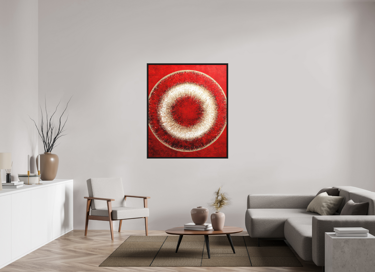 43 x 50.6″, Photo Print on Aluminum Backing with boarder Abstract Red Eye