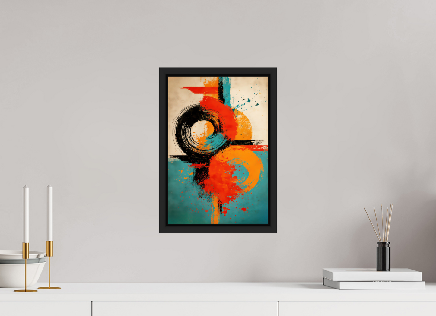 10 x 14.8″, Fine Art Print on Aluminum Dibond with Boarder Abstract Traffic Sign
