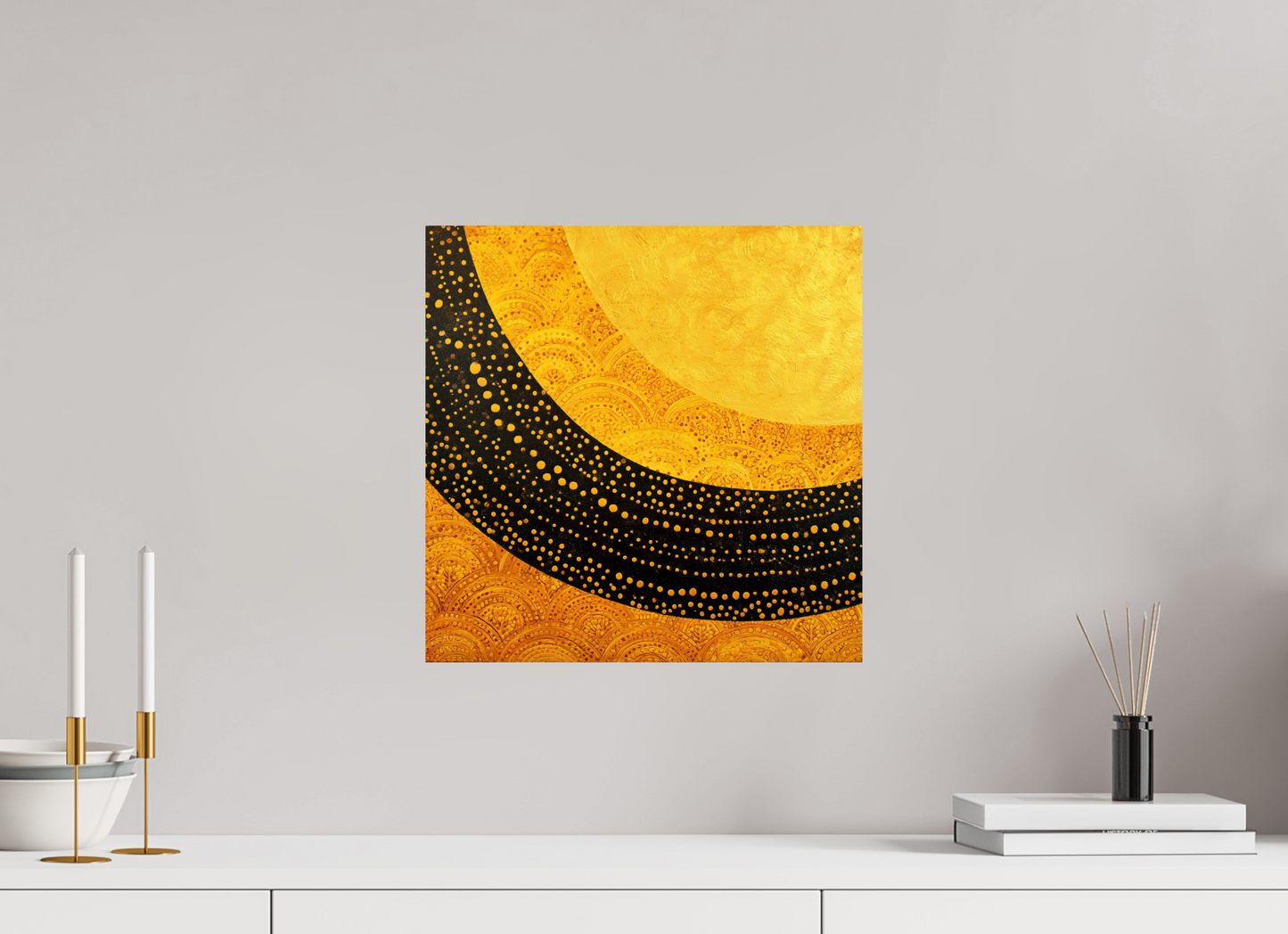 15 x 15″, Fine Art Print On Aluminum Dibond Art Deco Sun
