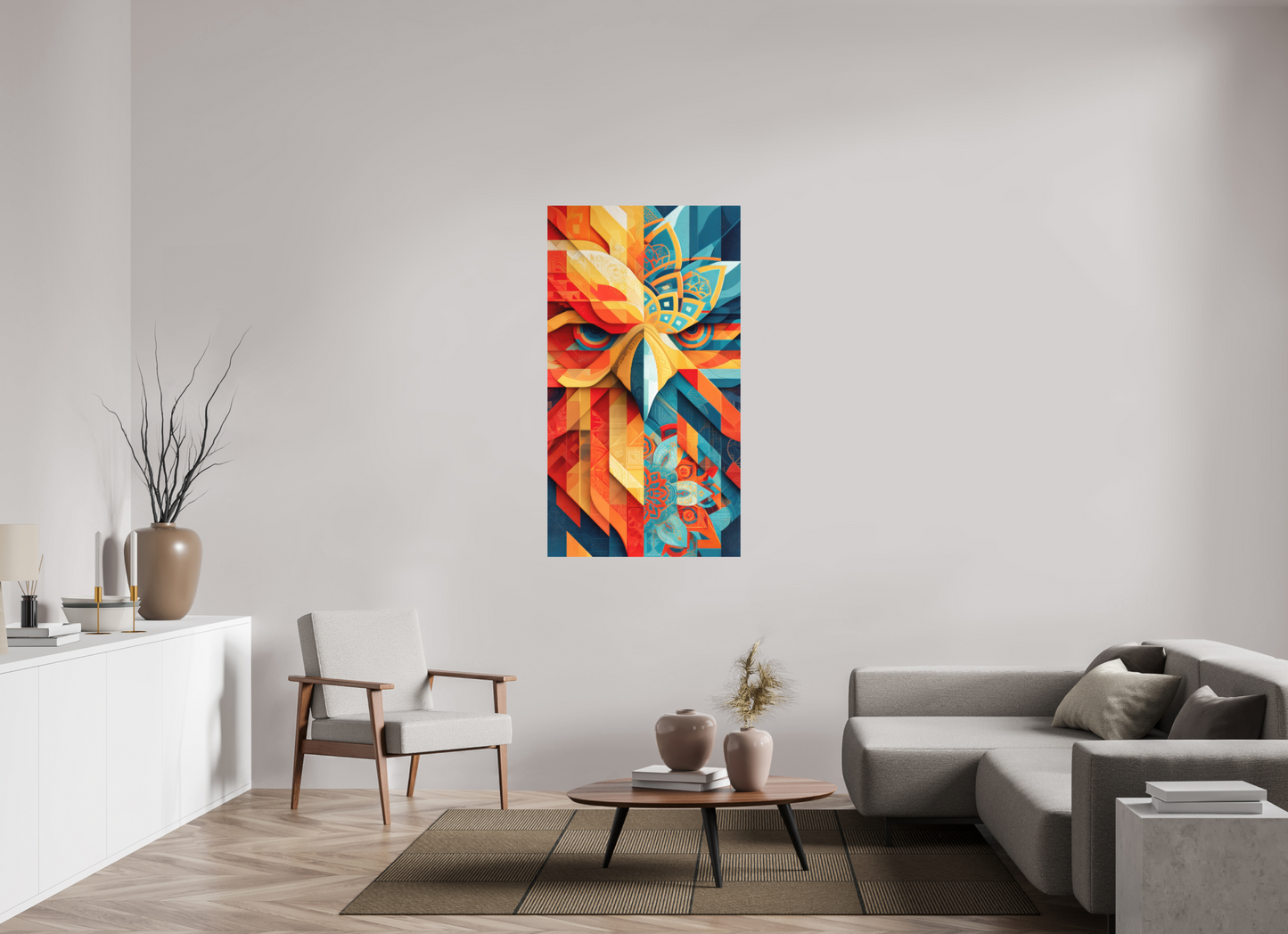 31 x 56.4″, Photo Print on Aluminum Backing Abstract Warm & Cold Eagle