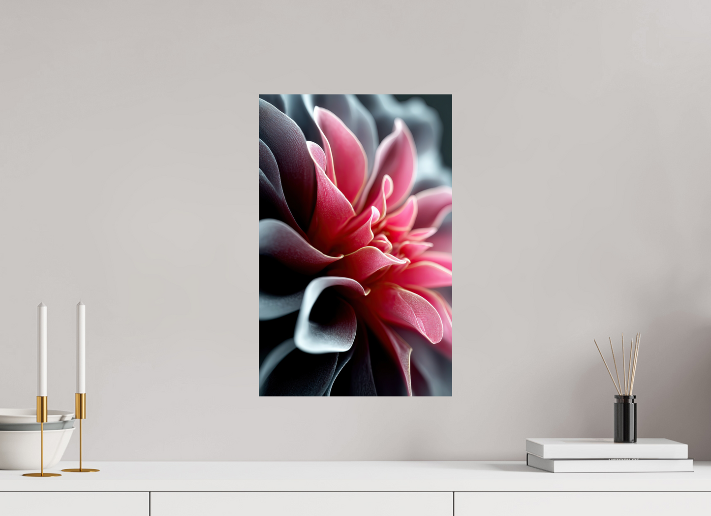 12 x 18.8″, Fine Art Print On Aluminum Dibond Pink Flower