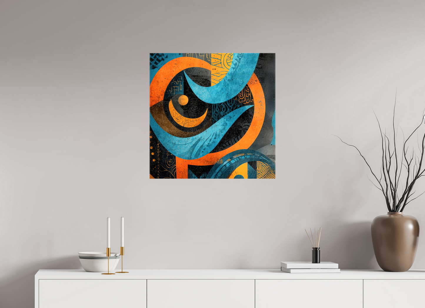 25 x 25″, Glossy Canvas Abstract Tribal 2