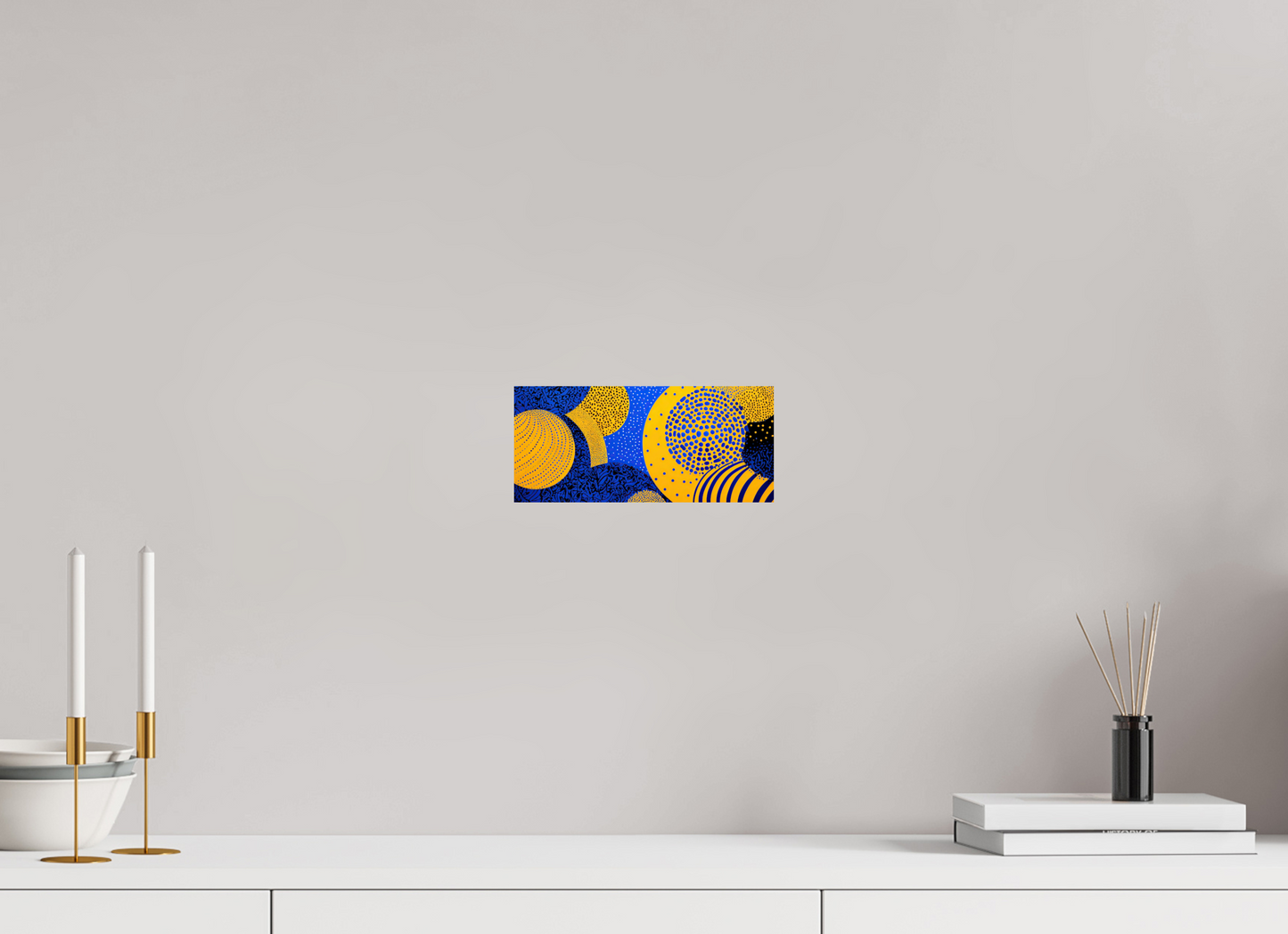 9 x 4″, Fine Art Print On Aluminum Dibond Yellow & Blue 2