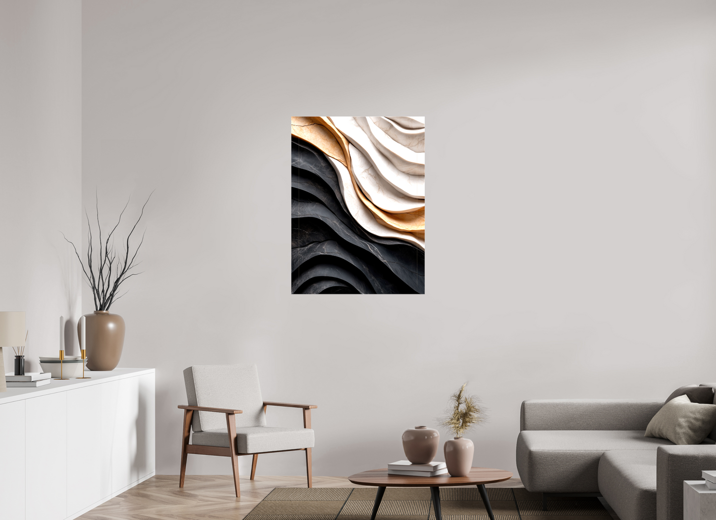 30 x 40″, Glossy Canvas Marble Wave