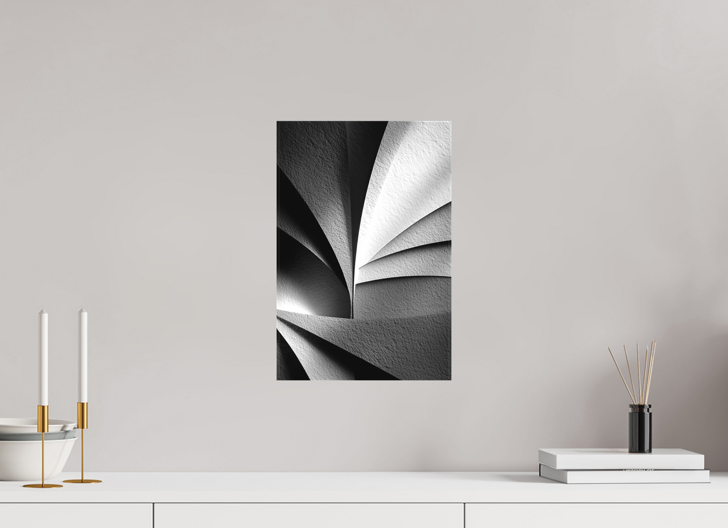 10 x 15″, Textile on Canvas Abstract B&W 1
