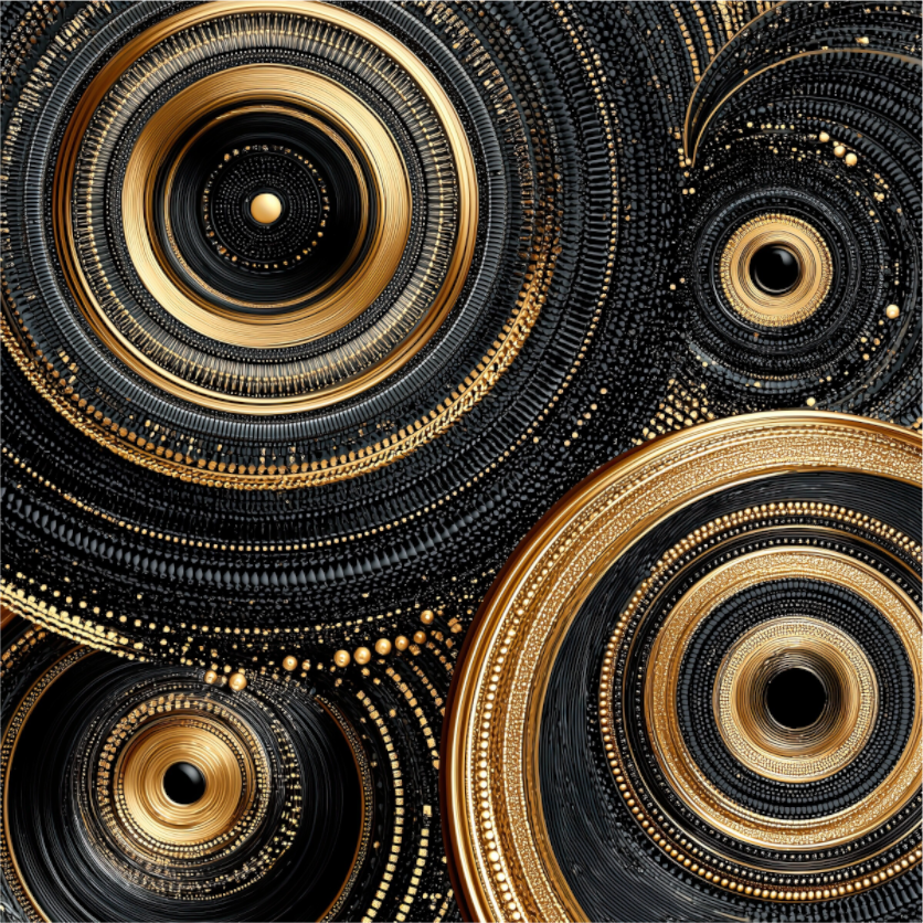 Main image Gold & Black Circles