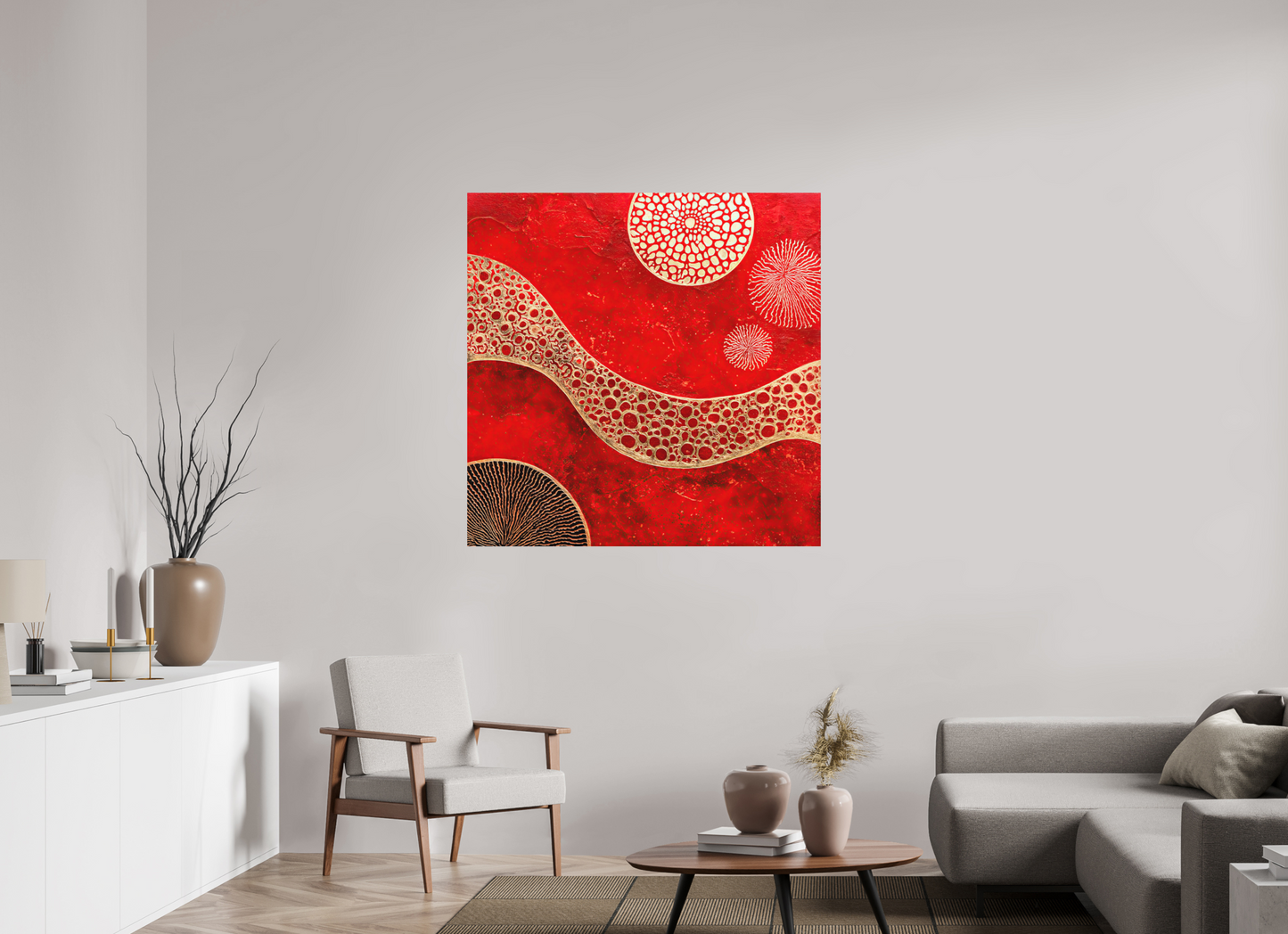 45 x 45″, Photo Print on Aluminum Backing Blood Cells