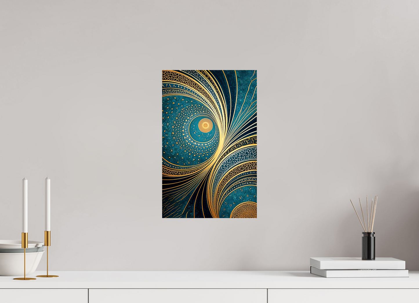 10 x 15.7″, Fine Art Print On Aluminum Dibond Art Deco Teal 3