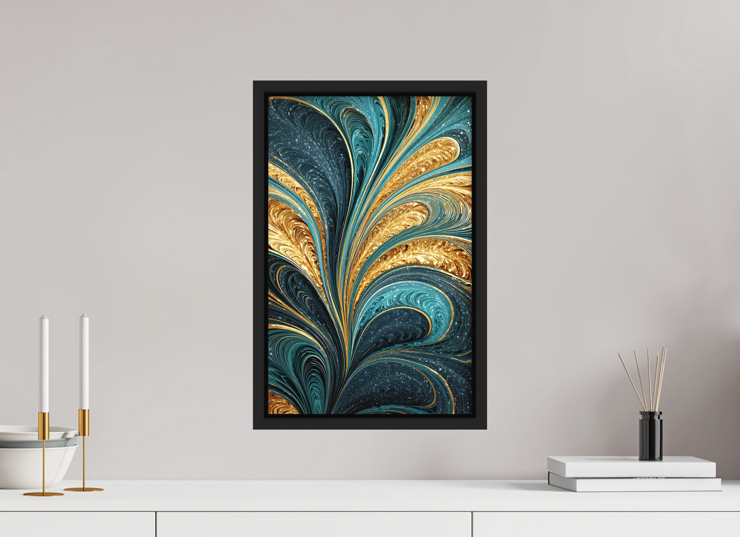 12 x 18.7″, Photo Print on Aluminum Backing with boarder Art Deco Swirl