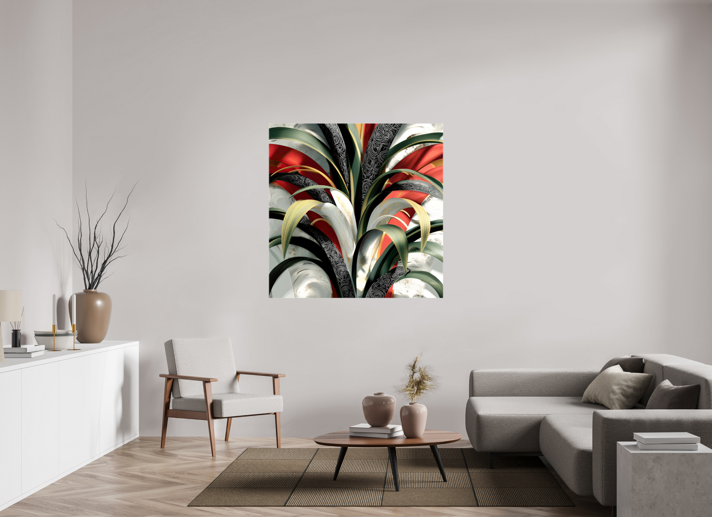 50 x 50″, Glossy Canvas House Plant
