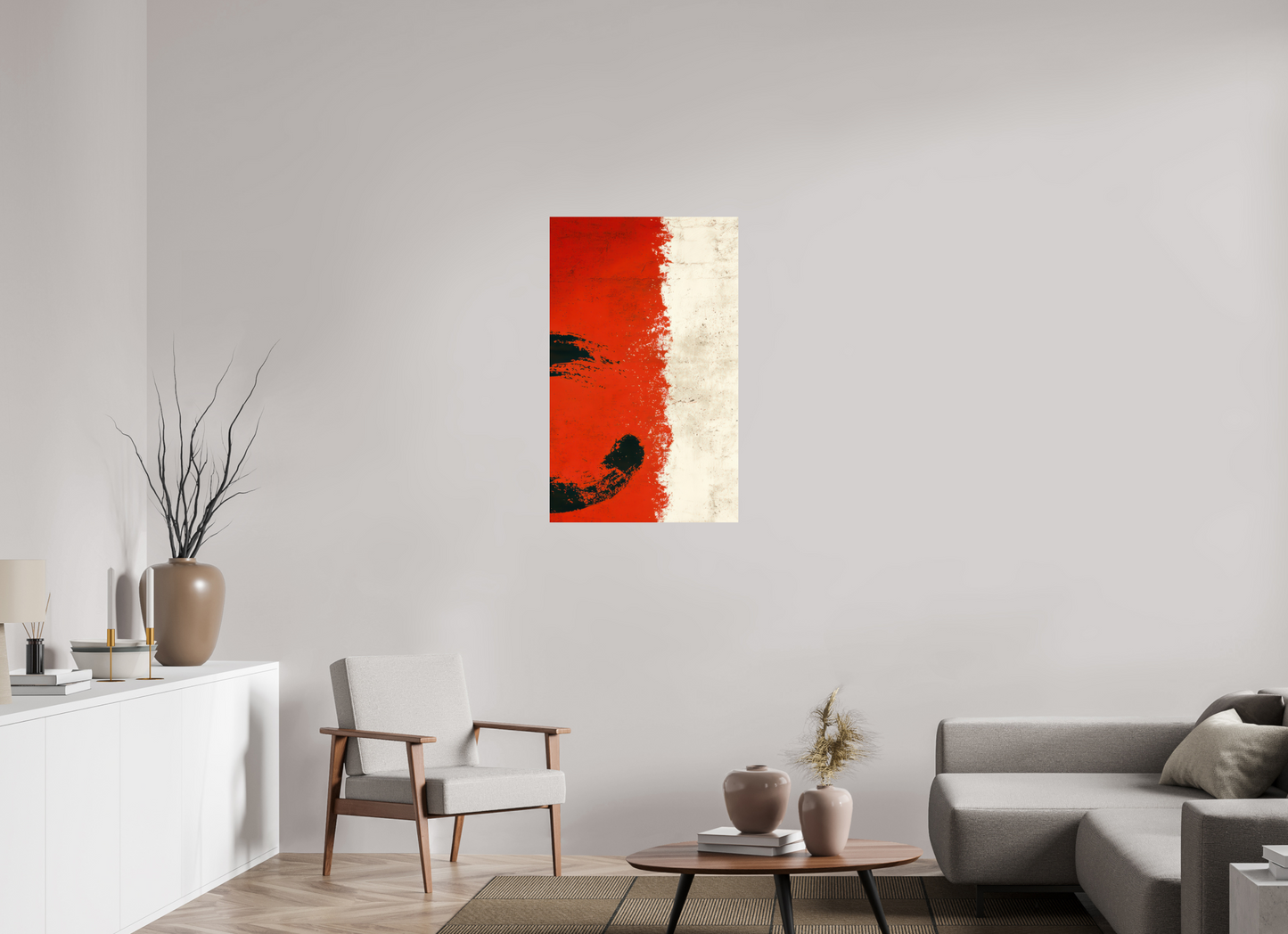 24 x 38.9″, Fine Art Print On Aluminum Dibond Abstract Paint Brush Circle Right