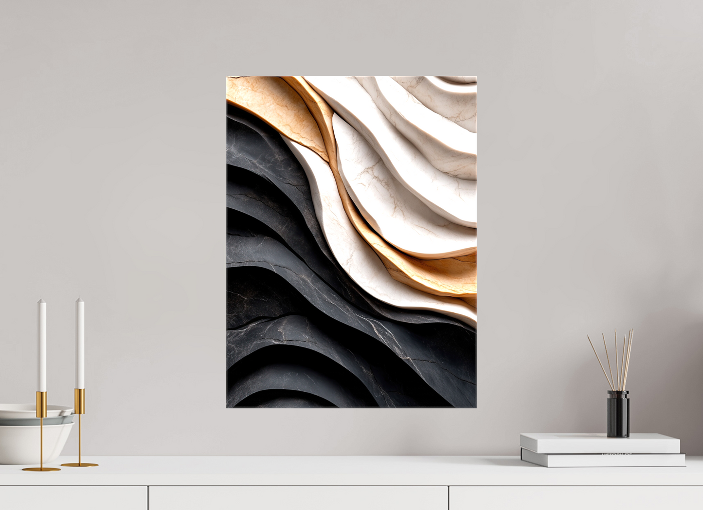15 x 20″, Glossy Canvas Marble Wave