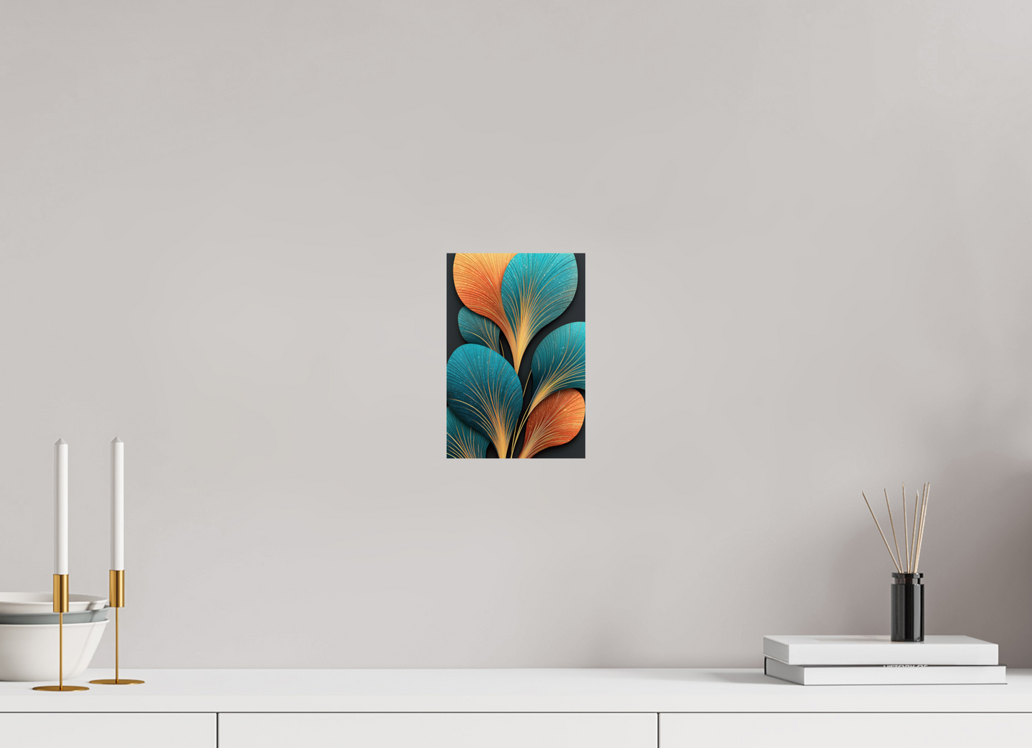 6 x 8.9″, Fine Art Print On Aluminum Dibond Art Deco Flowers