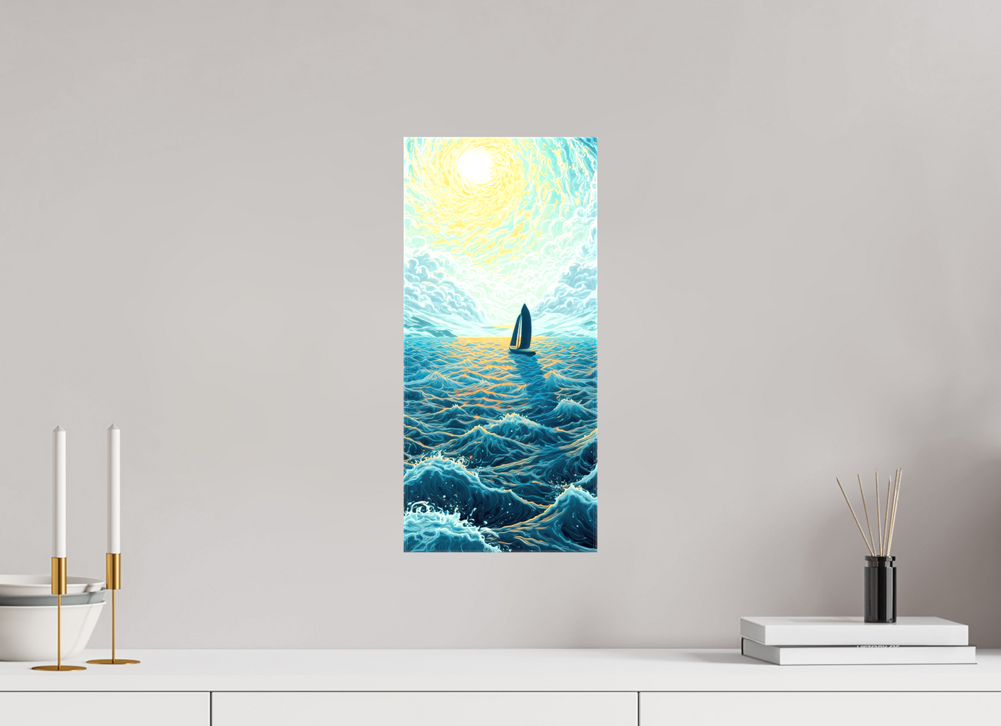 8 x 17.5″, Glossy Canvas Sail to the Sun