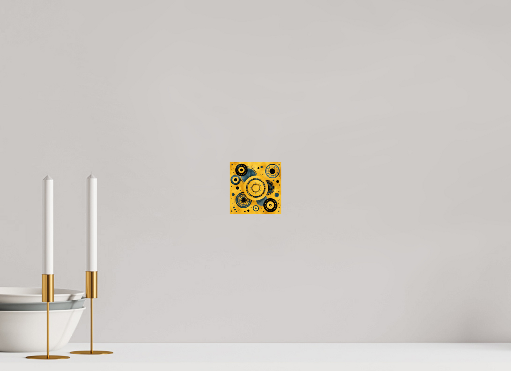 4 x 4″, Fine Art Print On Aluminum Dibond Yellow & Blue