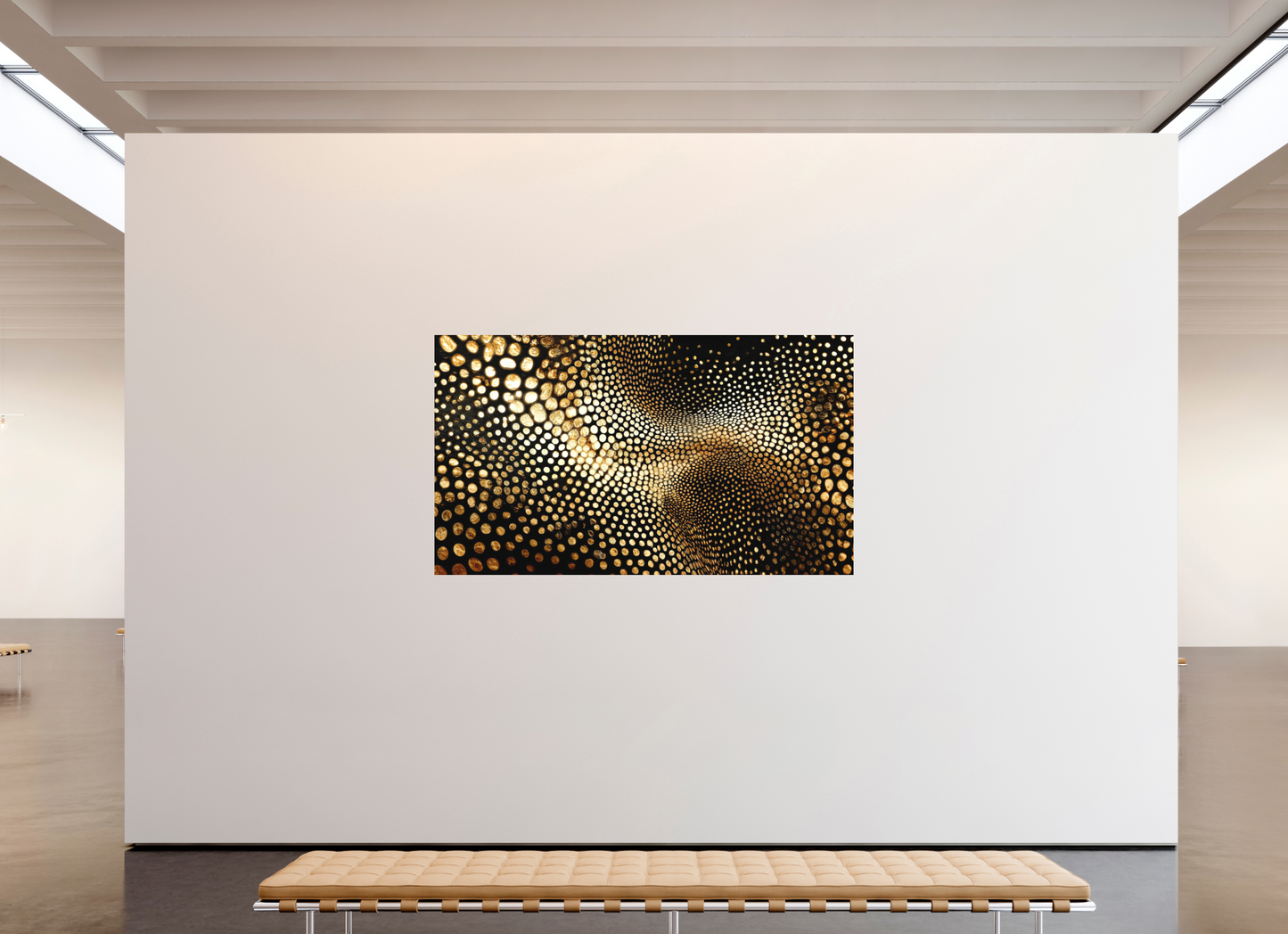 82.1 x 47″, Photo Print on Aluminum Backing Gold Dot Wave