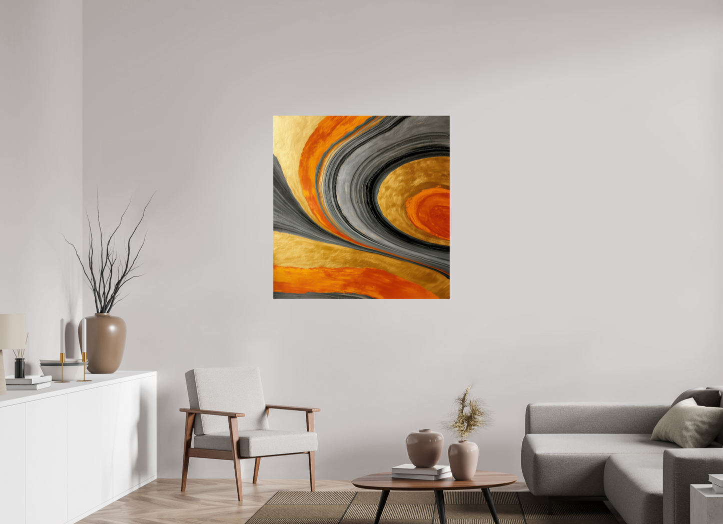 40 x 41.6″, Fine Art Print On Aluminum Dibond Abstract Gold Geode 2