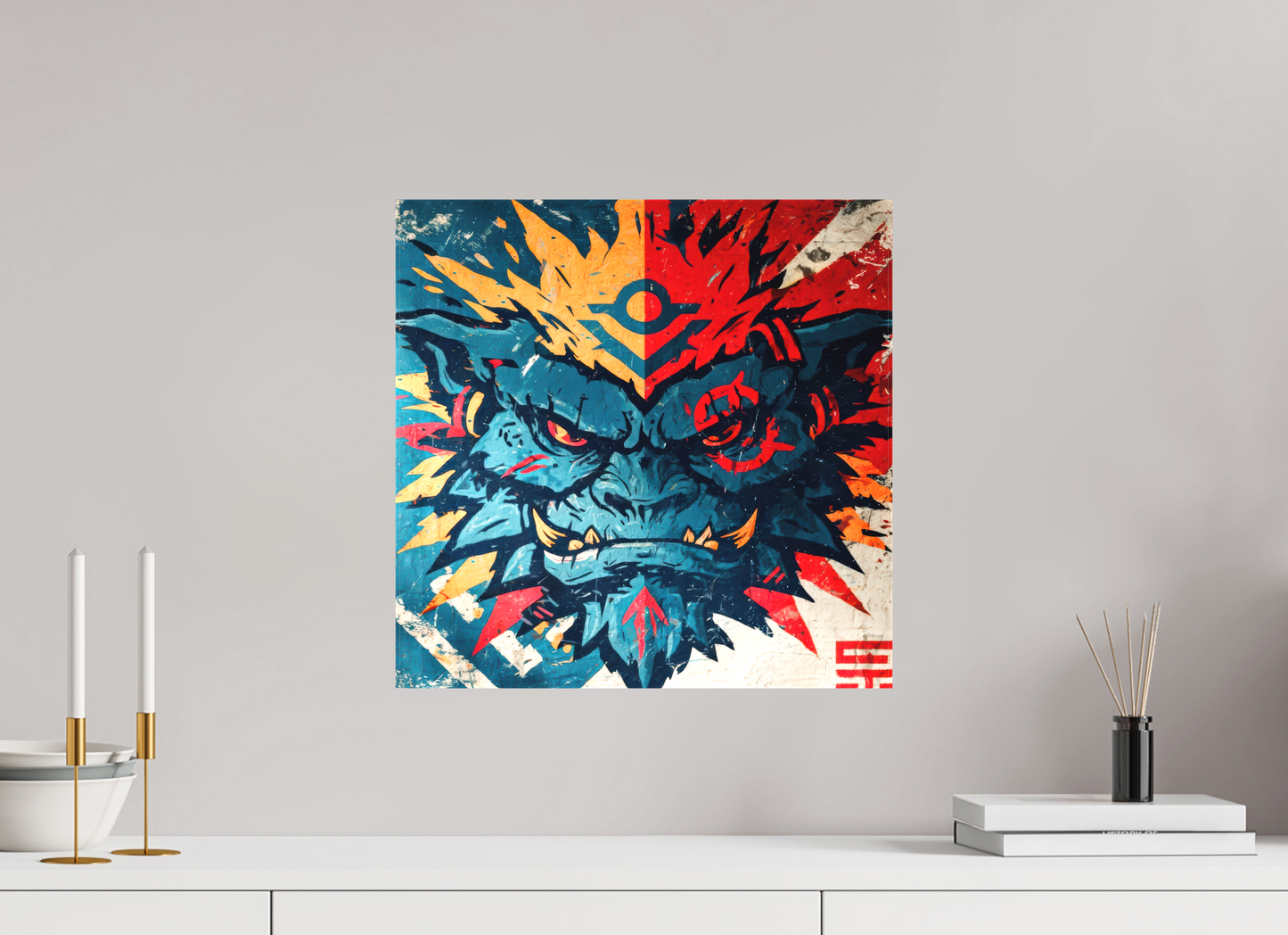 16.3 x 16″, Textile on Canvas Orge