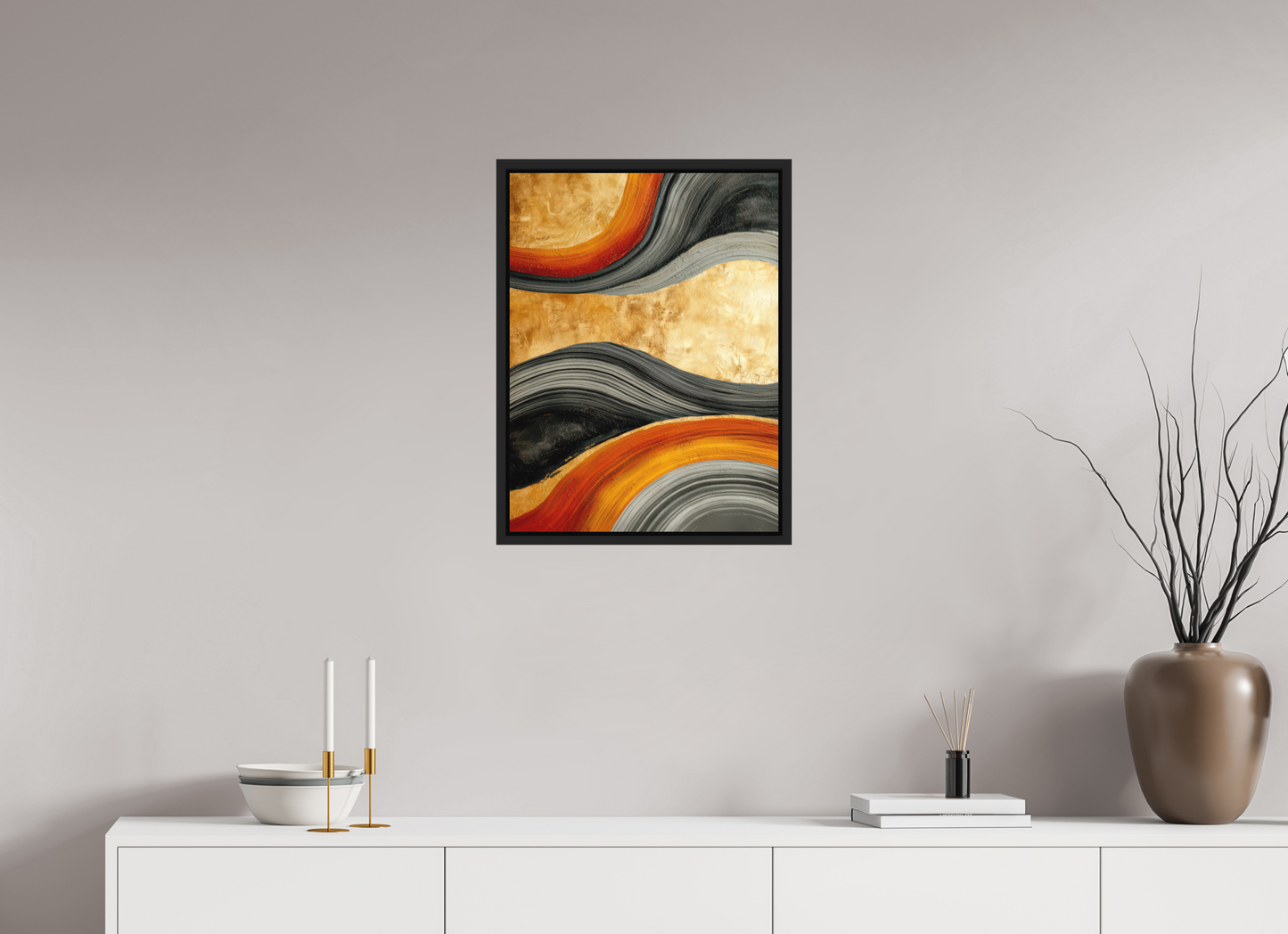 18 x 24″, Photo Print on Aluminum Backing with boarder Abstract Gold Geode 3