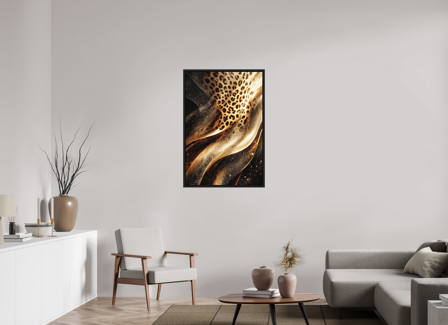 28 x 41.3″, Photo Print on Aluminum Backing with boarder Leopard Swirl