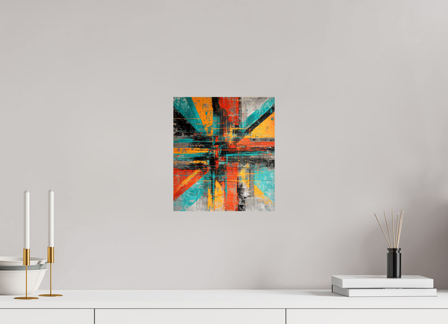 10 x 11.3″, Fine Art Print On Aluminum Dibond Abstract Paint Lines