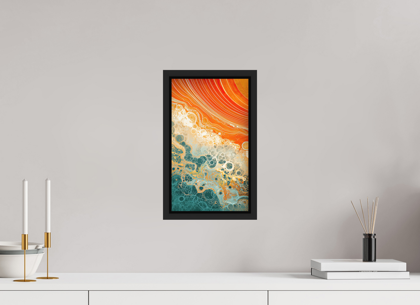 8 x 13.7″, Photo Print on Aluminum Backing with boarder Abstract Desert Beach