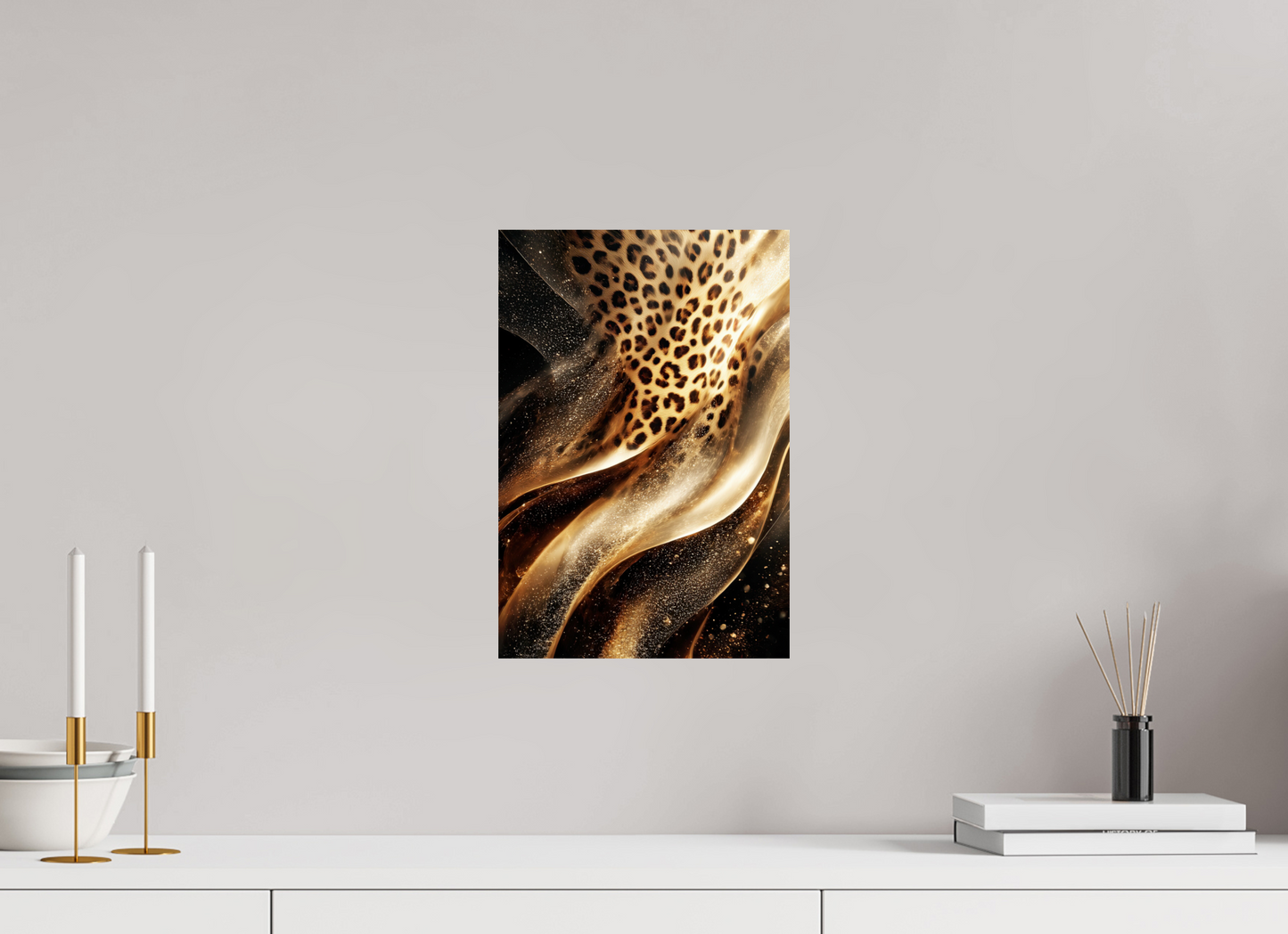 10 x 14.7″, Fine Art Print On Aluminum Dibond Leopard Swirl