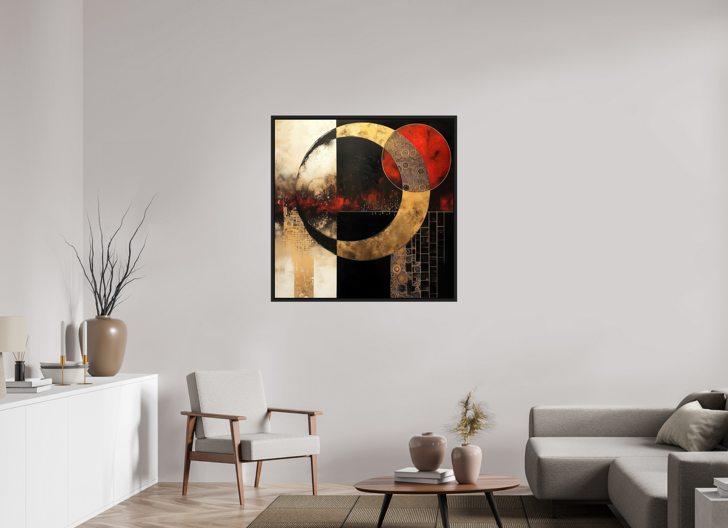 40 x 40″, Fine Art Print on Aluminum Dibond with Boarder Gold Blood Moon