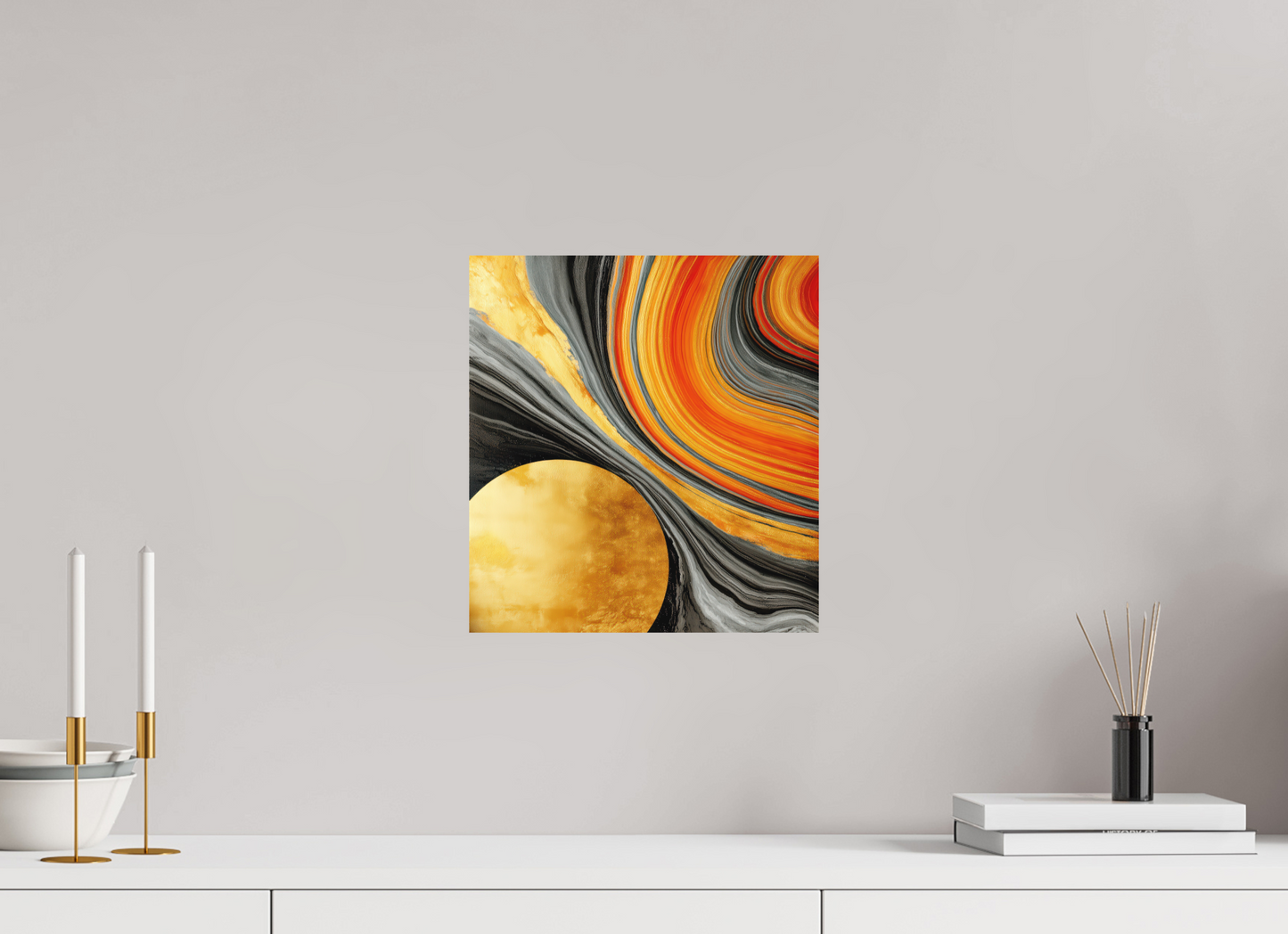 12 x 13″, Photo Print on Aluminum Backing Abstract Gold Geode