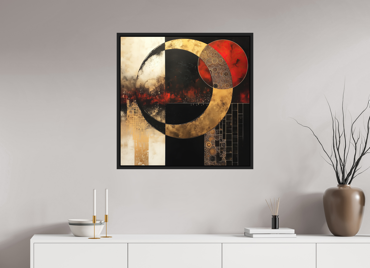 30 x 30″, Photo Print on Aluminum Backing with boarder Gold Blood Moon