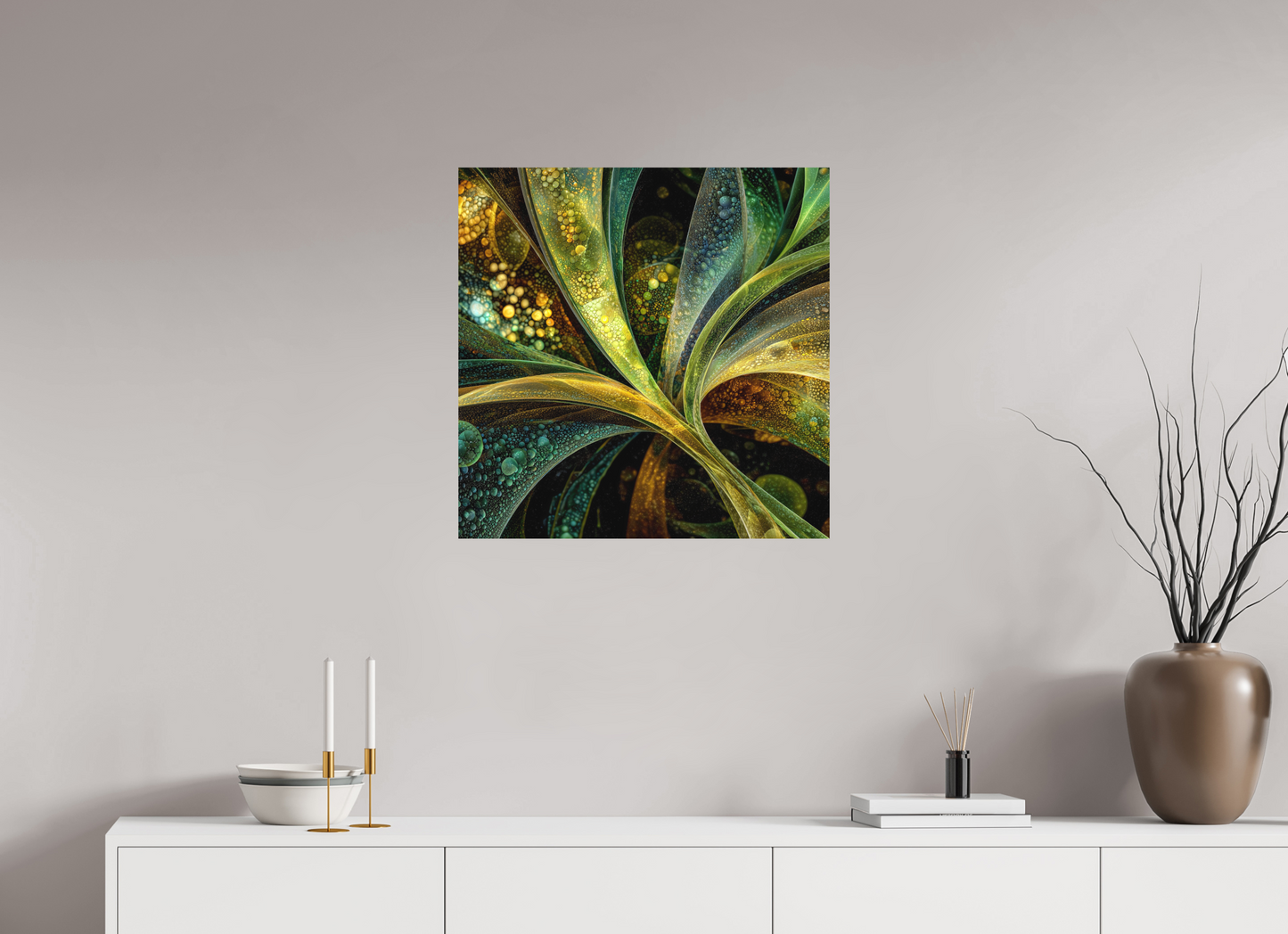 25 x 25″, Photo Print on Aluminum Backing Algae