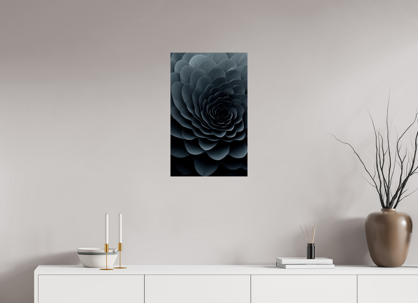 16 x 25.7″, Fine Art Print On Aluminum Dibond Dark Flower