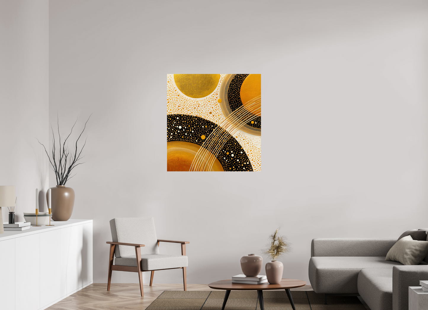 36 x 37.4″, Fine Art Print On Aluminum Dibond Gold Embryo