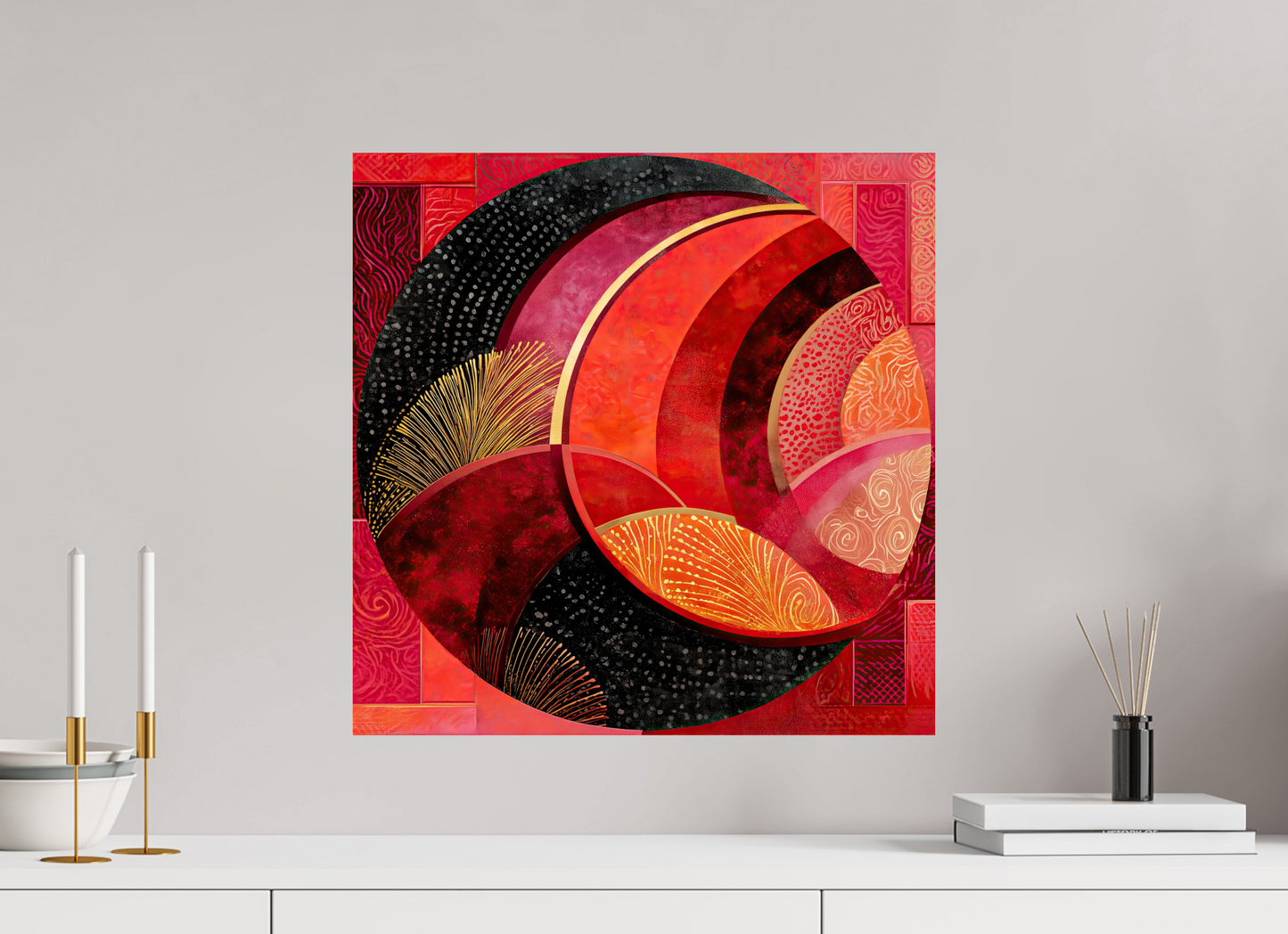 20 x 20″, Fine Art Print On Aluminum Dibond Art Deco Circle
