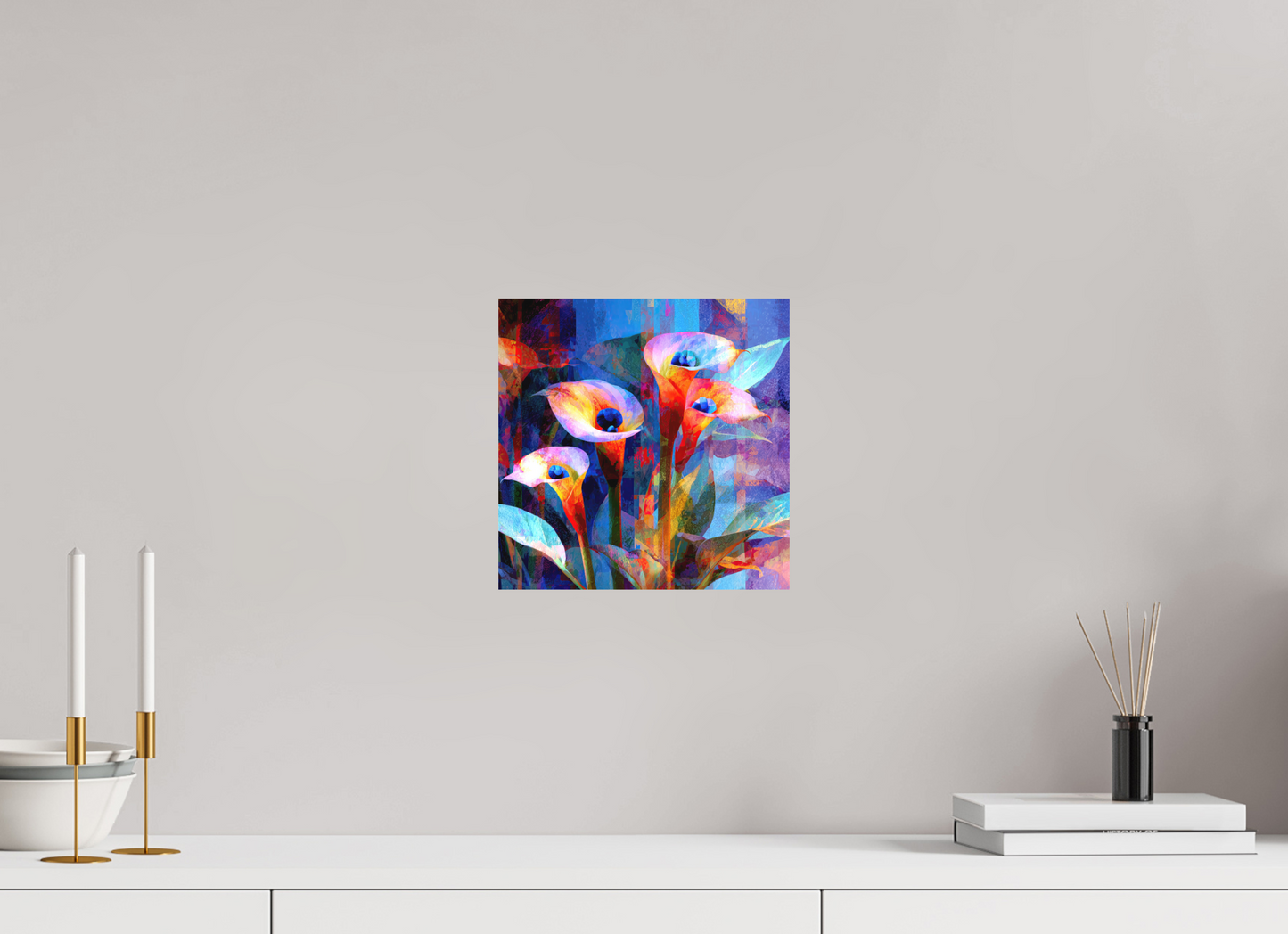 10 x 10″, Photo Print on Aluminum Backing Abstract Calla Lily Flowers