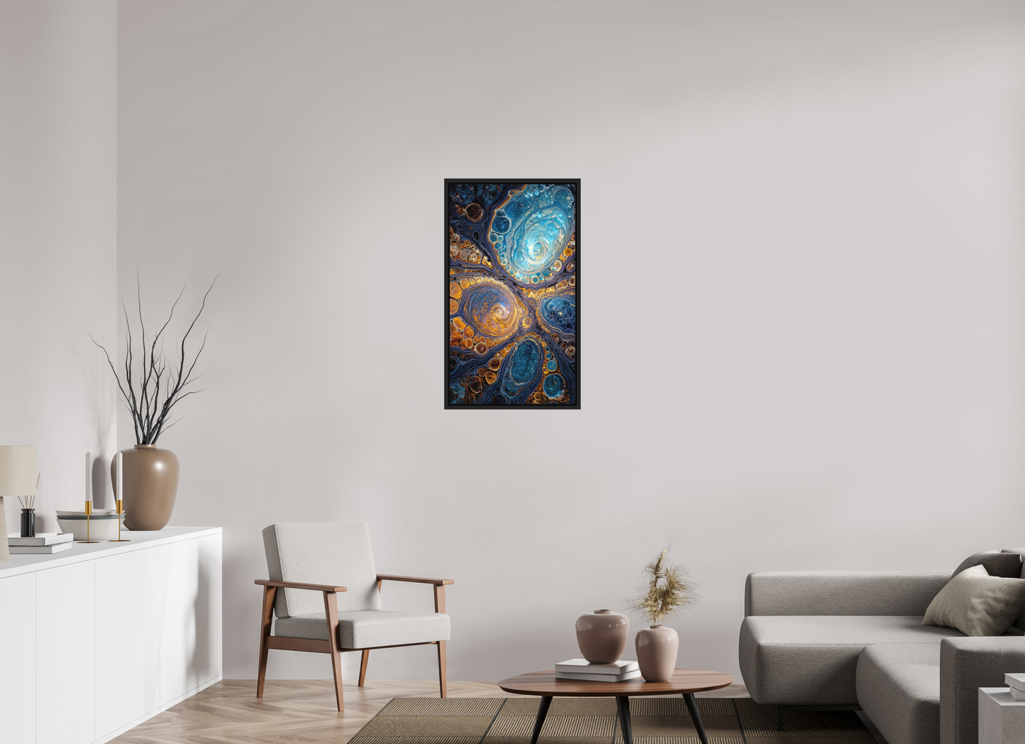 20 x 35″, Photo Print on Aluminum Backing with boarder Abstract Geode
